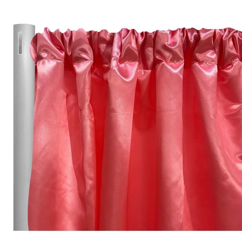 Bridal Satin Drapery Panel in Coral 201