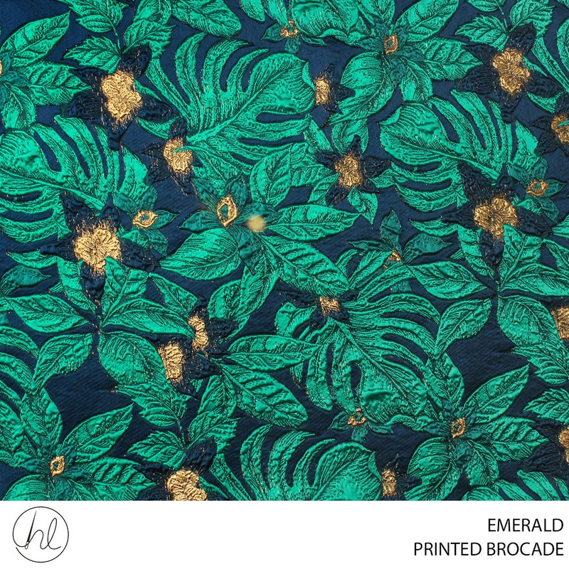 BROCADE PRINTED 150CM EMERALD ROLL ROLL 001