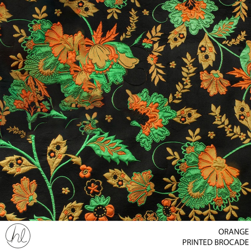 BROCADE PRINTED 150CM ORANGE ROLL ROLL 001