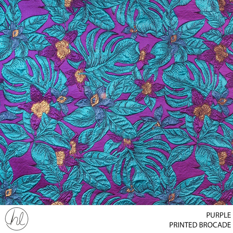 BROCADE PRINTED 150CM PURPLE ROLL ROLL 001