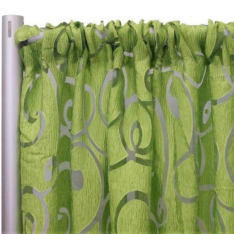 Contempo Scroll Sheer Drapery Panels (118" Wide) / 10 Colors