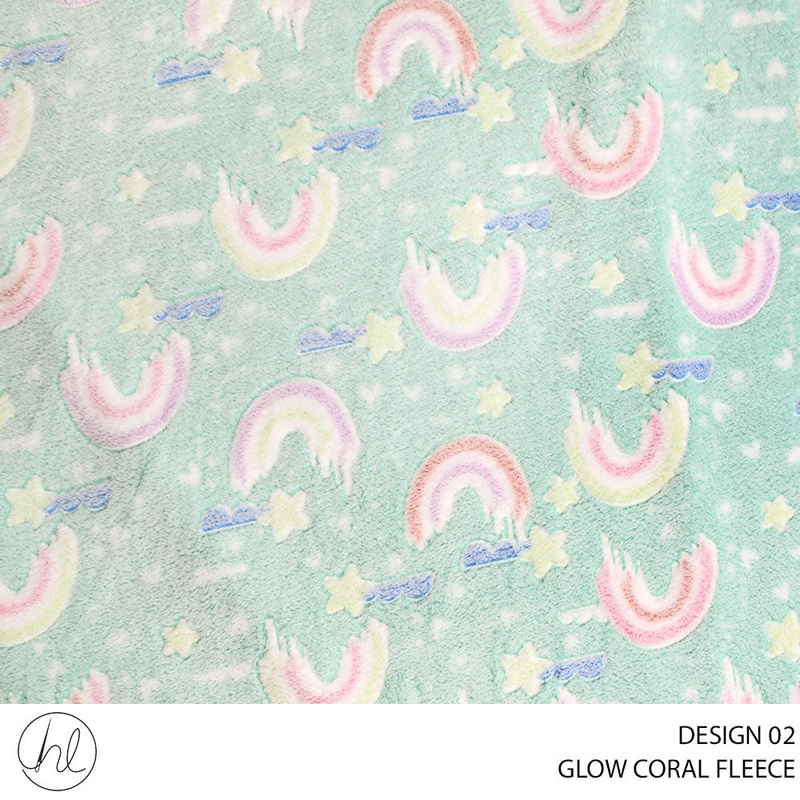 CORAL FLEECE PRT GLOW D#3 GREEN ROLL ROLL 001