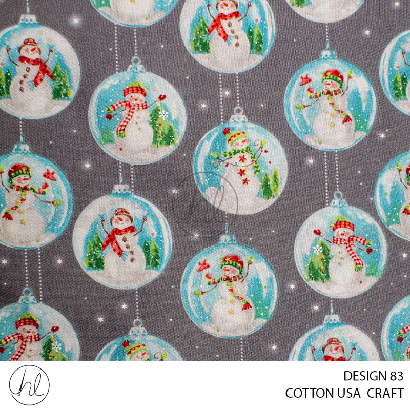 COTTON USA CRAFTS PER M GREY DESIGN 83 112CM WIDE