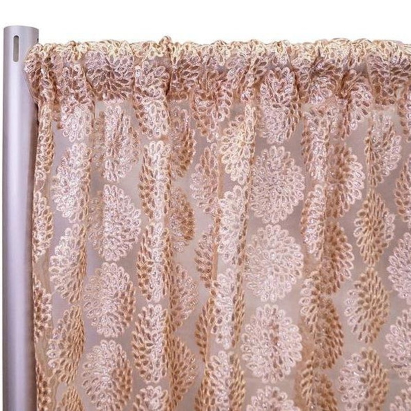 Dahlia Sequins Drapery Panels (50" Wide) / 4 Colors