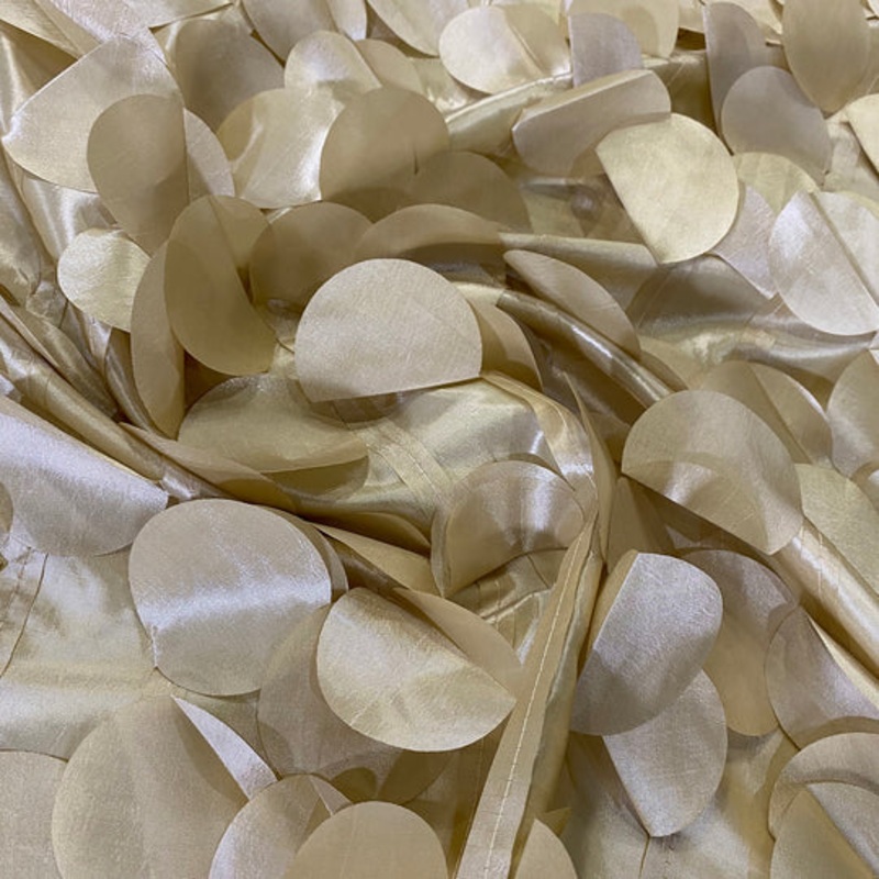 Funzie (Circle Hanging) Taffeta Drapery Panel in Champagne