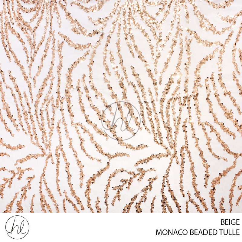 MONACO BEADED TULLE 781 BEIGE 130CM PER M