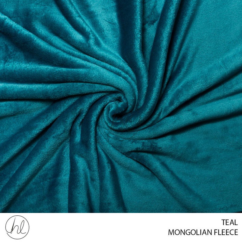 MONGOLIAN FLEECE 55 TEAL 150CM PER M