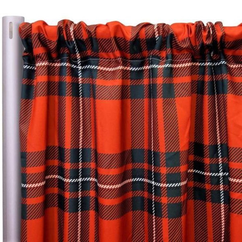 Plaid (Poly Print) Drapery Panels (58" Wide) / 4 Colors