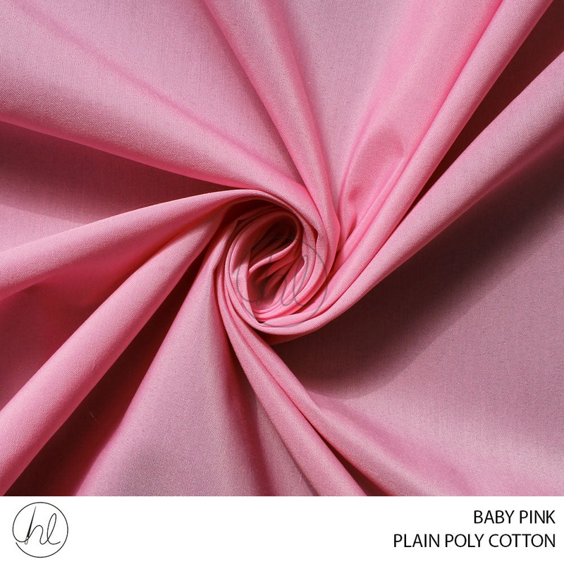 PLAIN POLY COTTON FABRIC 112CM BABY PINK