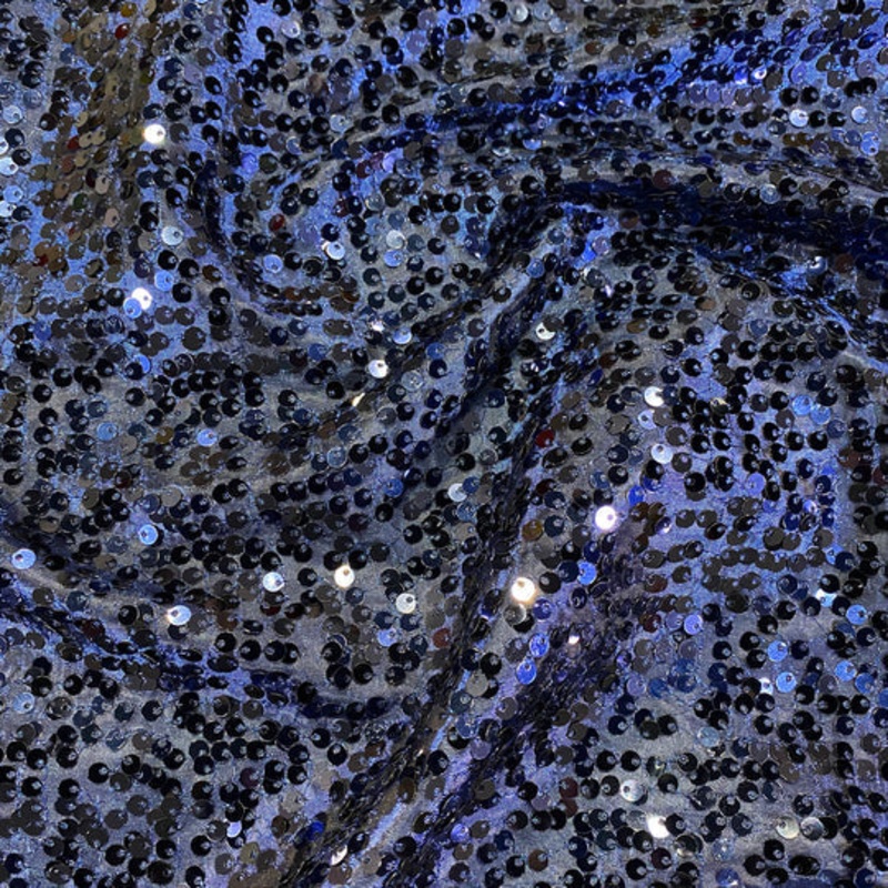 Taffeta Sequins Drapery Panel in Navy