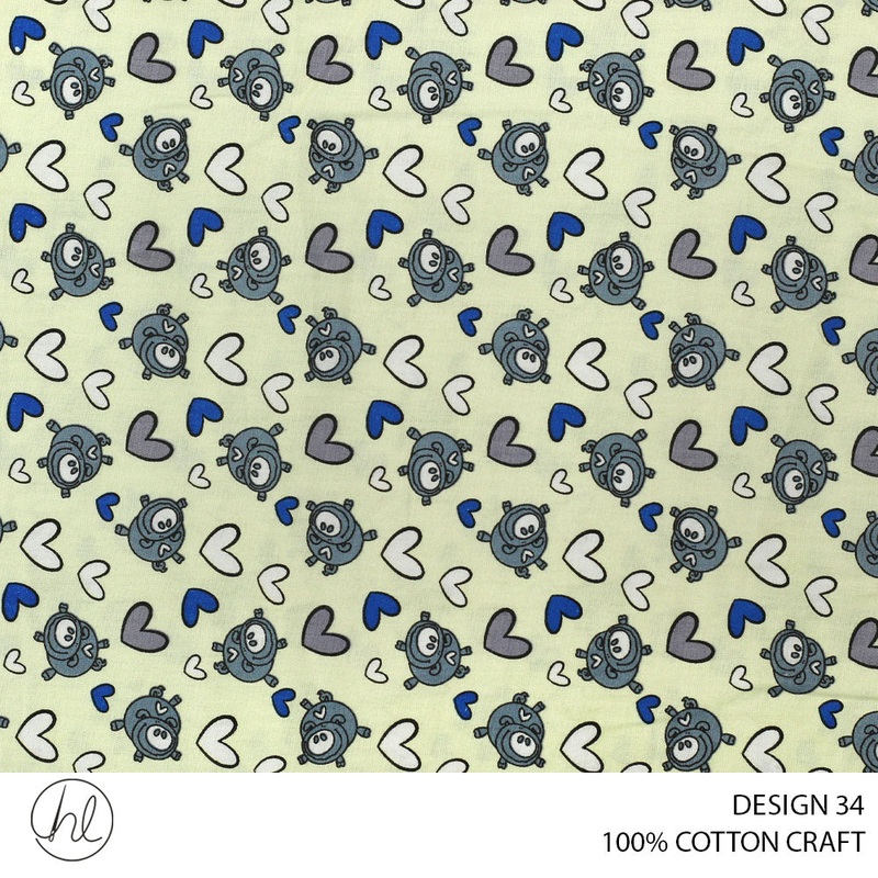 100% COTTON CRAFTS DESIGN 34 150CM WIDE PER M