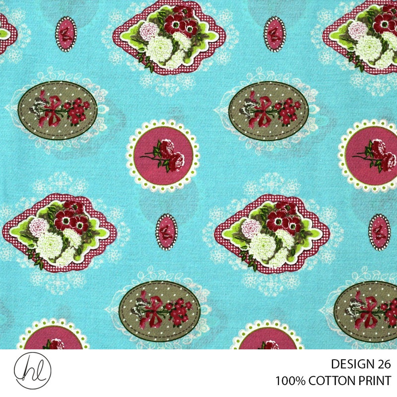 100% COTTON PRINT DESIGN 26 150CM WIDE PER M51