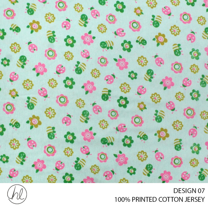100% PRINTED COTTON JERSEY DESIGN 07 150CM WIDE PER M51