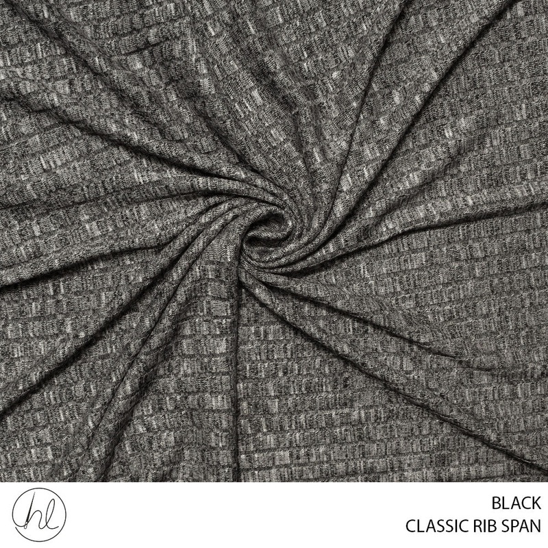 CLASSIC RIB SPAN 51 BLACK 150CM PER M