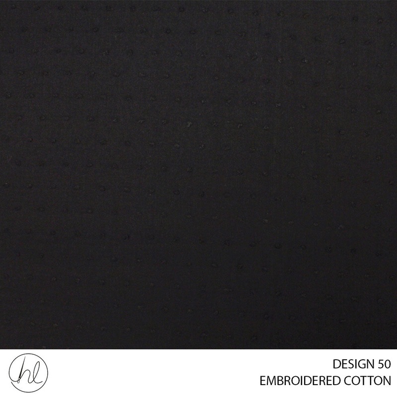 COTTON EMBROIDERY 51 PER M DESIGN 50 BLACK 150CM WIDE