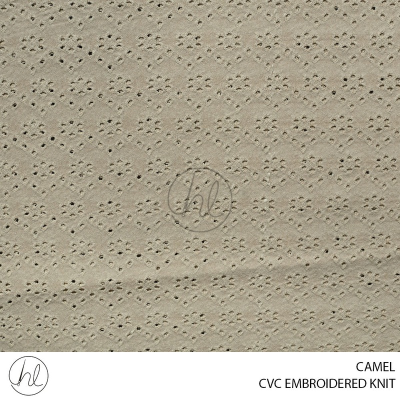 CVC EMBROIDERED KNIT 51 CAMEL 150CM PER M