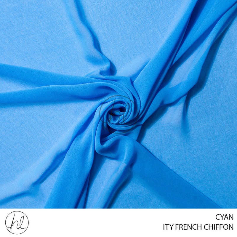 ITY FRENCH CHIFFON 51 CYAN 150CM PER M