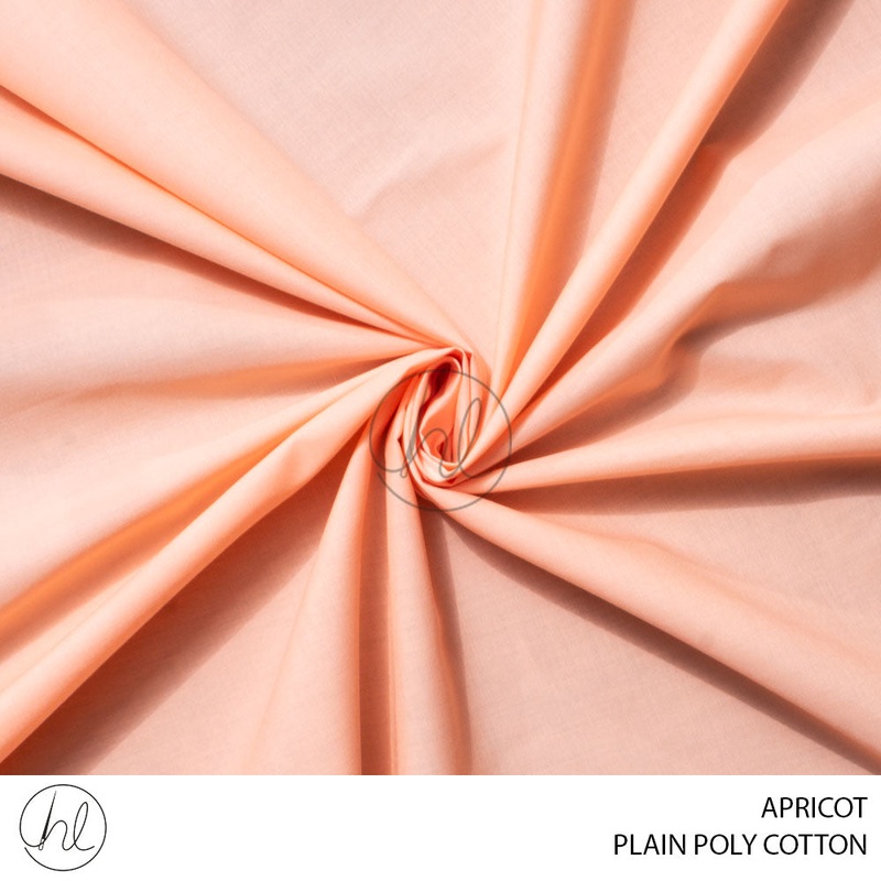 PLAIN POLY COTTON FABRIC 112CM APRICOT