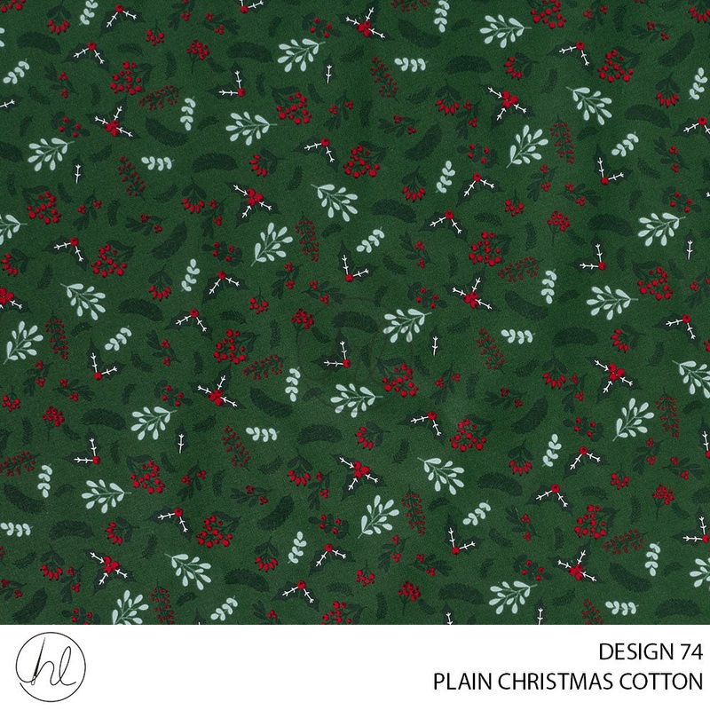 PRINTED CHRISTMAS COTTON DESIGN 103 51 EMERALD 145CM PER M