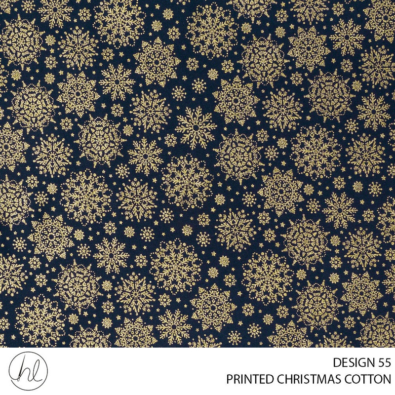 PRINTED CHRISTMAS COTTON DESIGN 121 51 NAVY 145CM PER M