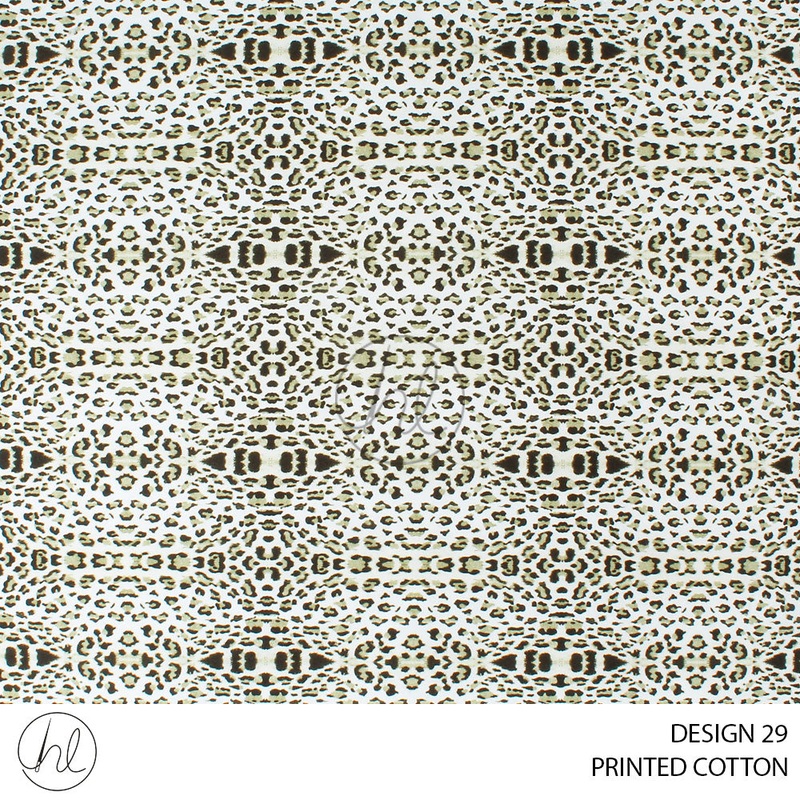 PRINTED COTTON BRONZE 51 IVORY 150CM PER M