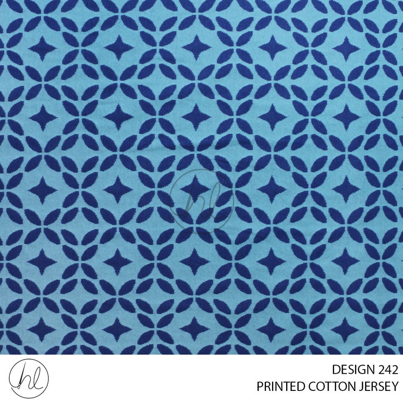 PRINTED COTTON JERSEY 51 TURQUOISE 150CM PER M