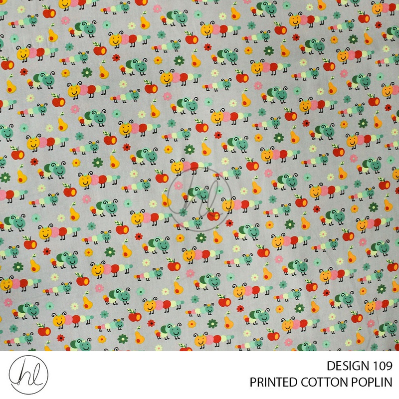 PRINTED COTTON POPLIN 51 GREY 112CM PER M