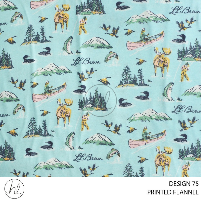 PRINTED FLANNEL 51 AQUAMARINE 110CM PER M