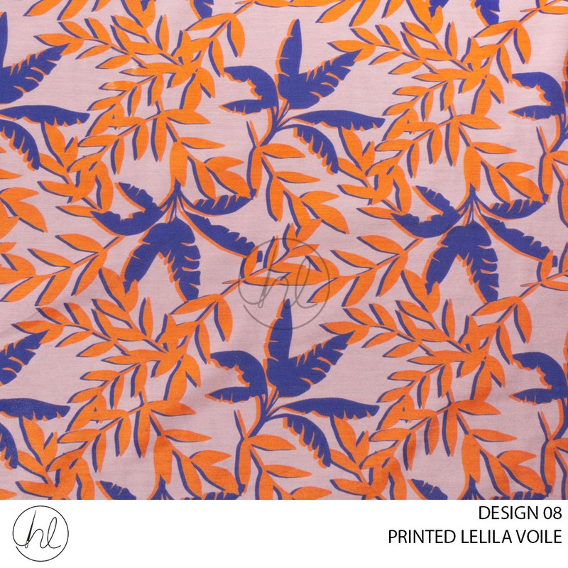 PRINTED LELILA VOILE 51 PER M  PINK DESIGN 08150CM WIDE