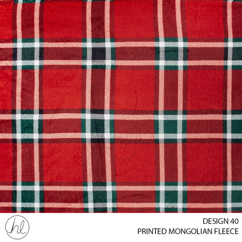 PRINTED MONGOLIAN FLEECE 55 RED 240CM  PER M