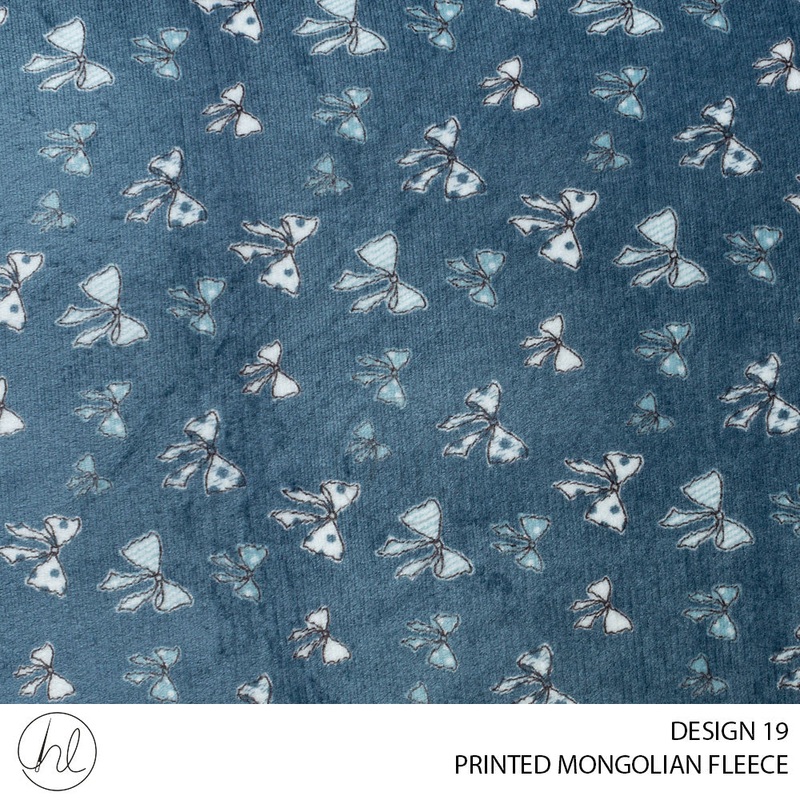 PRINTED MONGOLIAN FLEECE 55 SLATE 150CM  PER M