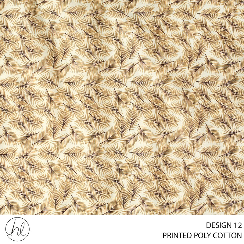 PRINTED POLY COTTON DES1 112CM BEIGE ROLL ROLL 001