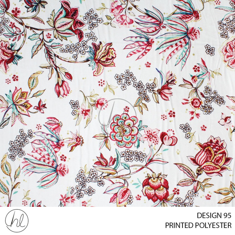 PRINTED POLYESTER DOMINO 77 WHITE 150CM PER M