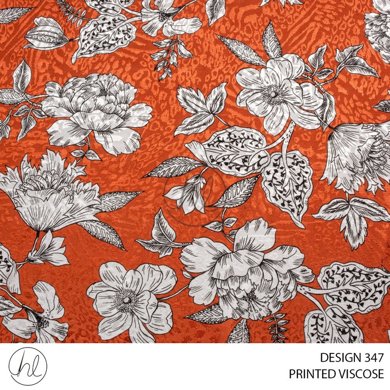 PRINTED VISCOSE NISSA PER M DESIGN 347 RUST 150CM WIDE