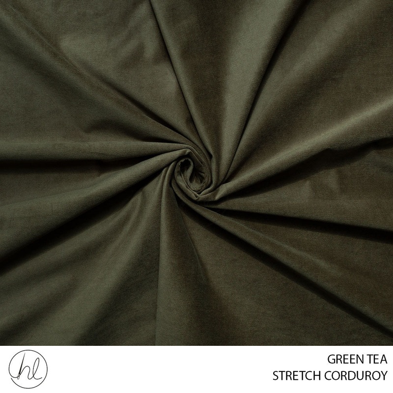 STRETCH CORDUROY 51 GREEN TEA 150CM PER M
