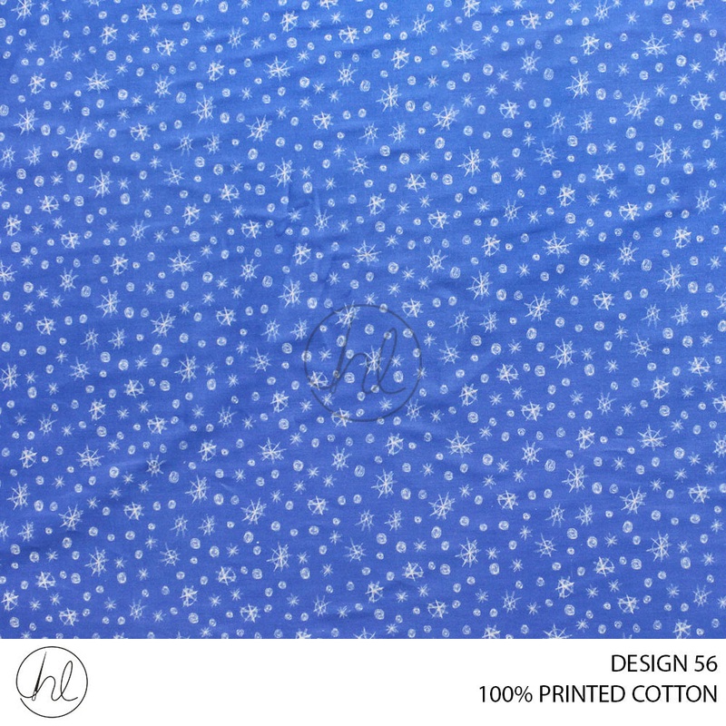 100% PRINTED COTTON 3408 BLUE VIOLET  110CM PER M
