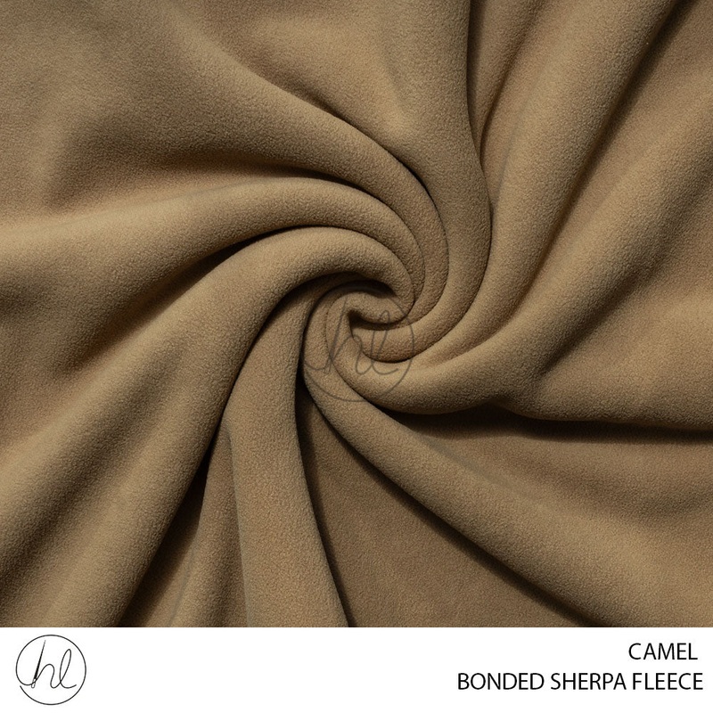 Bonded Sherpa Fleece Micro 56 Camel 150cm Per M