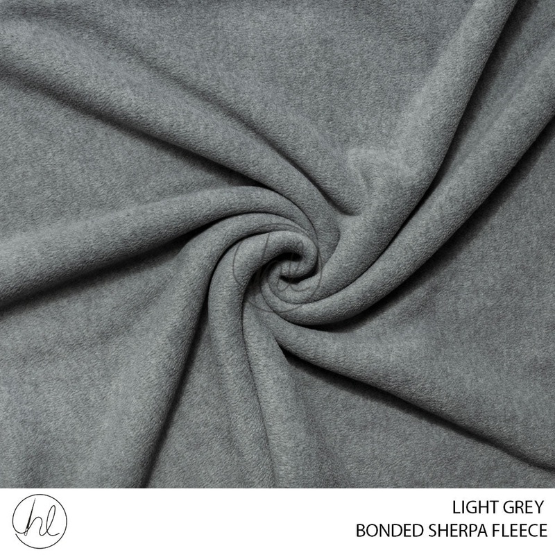 Bonded Sherpa Fleece Micro 56 Light Grey 150cm Per M