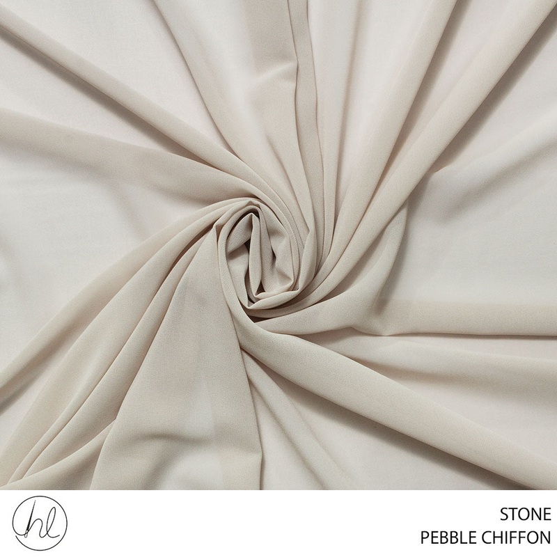 CHIFFON PEBBLE PLAIN FABRIC 150CM STONE ROLL ROLL 001