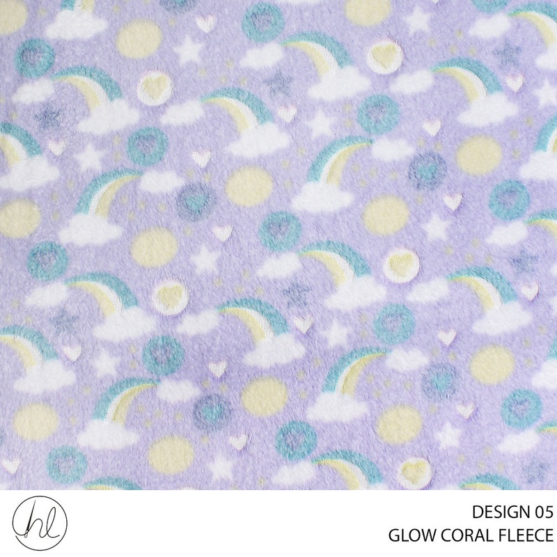 CORAL FLEECE PRT GLOW D#4 LILAC ROLL ROLL 001