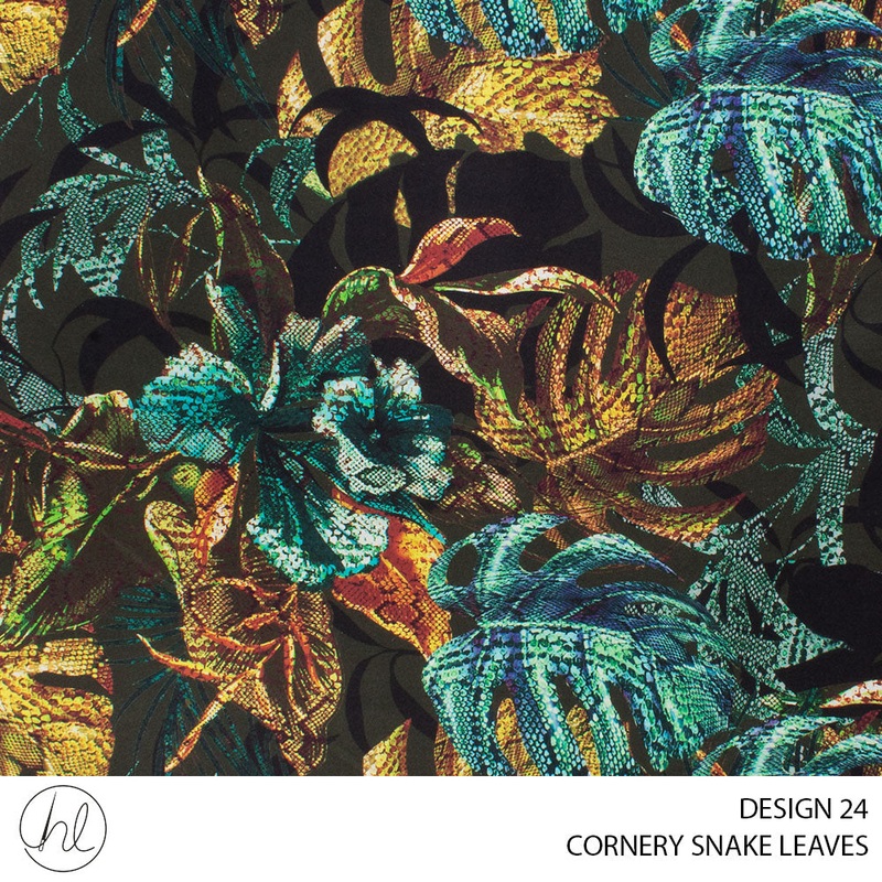 CORNERY SNAKE LEAVES 1574 OLIVE 150CM PER M