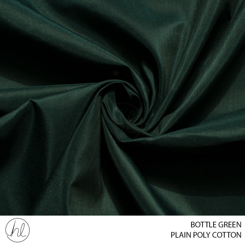 PLAIN POLY COTTON 112CM BOTTLE GREEN