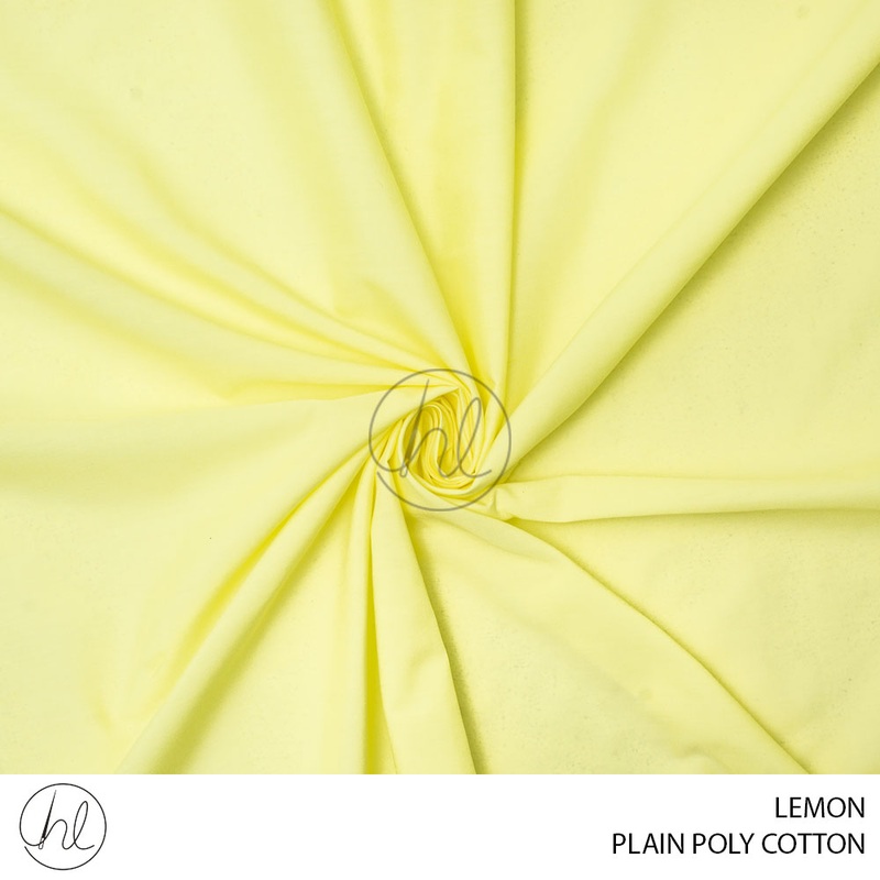 PLAIN POLY COTTON FABRIC 112CM LEMON