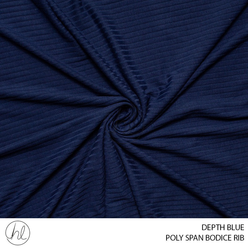 POLY SPAN BODICE RIB 51 BLUE DEPTH 150CM PER M