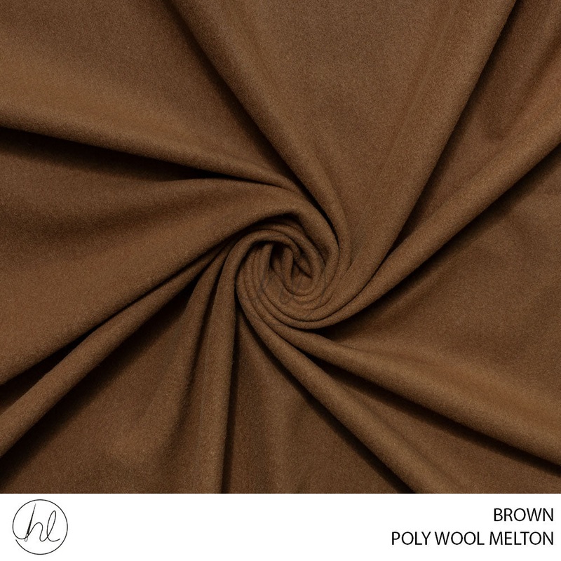 POLY WOOL MELTON 51 BROWN 150CM PER M