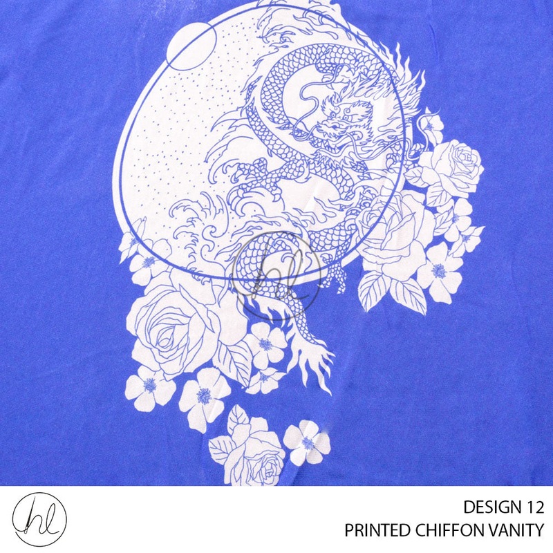 PRINTED CHIFFON VANITY PER M ROYAL150CM WIDE