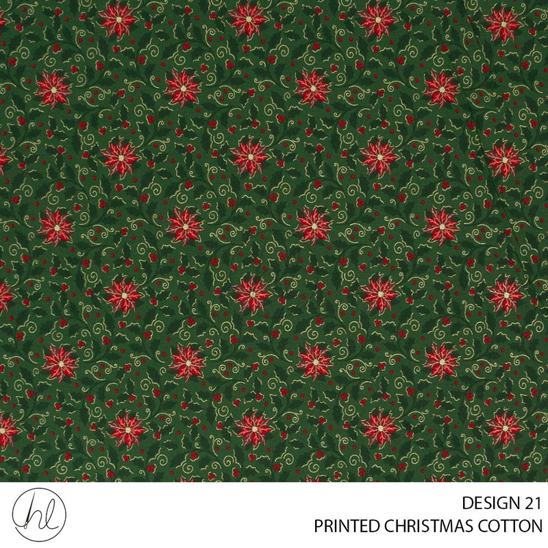 PRINTED CHRISTMAS COTTON DESIGN 151 51 EMERALD 145CM PER M