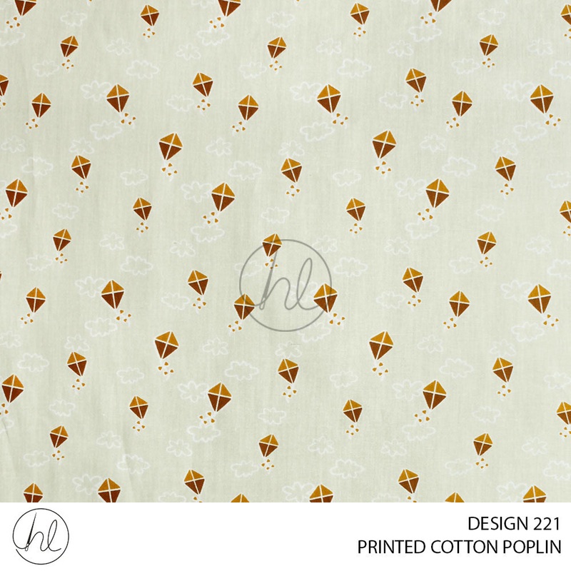 PRINTED COTTON POPLIN 51 BEIGE 112CM PER M