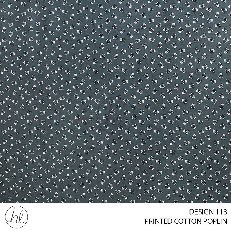 PRINTED COTTON POPLIN 51 GREY 145CM PER M