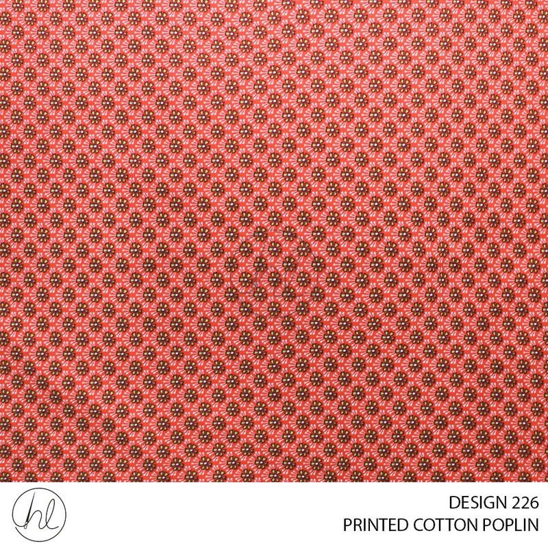 PRINTED COTTON POPLIN 51 ORANGE 145CM PER M